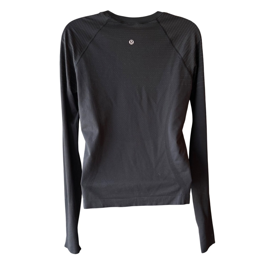Lululemon Run Swiftly Long Sleeve Black Thumbhole Top Women's Size 8 - Picture 2 of 8
